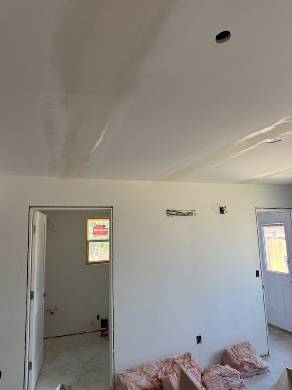 Re-taped and refinished drywall ceiling and walls after correction on a San Jose ADU